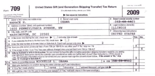 Obama IRS tax form